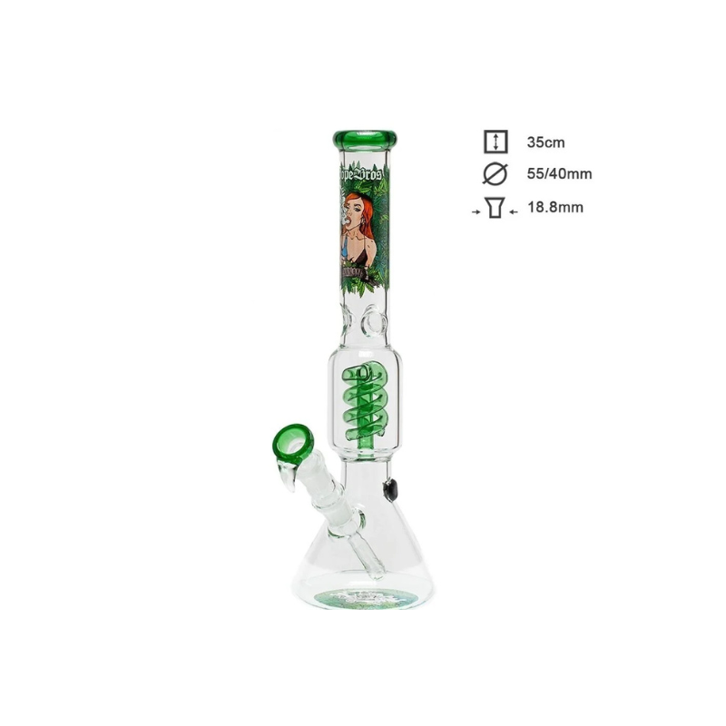 Dope Bros Glas Bong Grøn 34.5cm