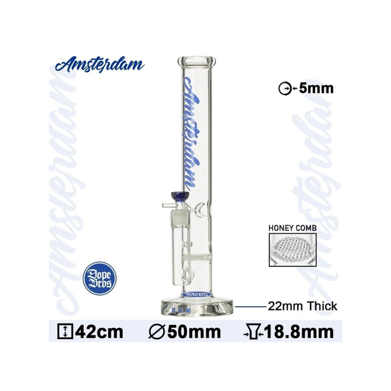Glas Bong Amsterdam Blå 42cm