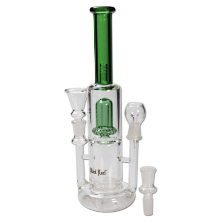 Glas Bong Black Leaf Grøn 30cm
