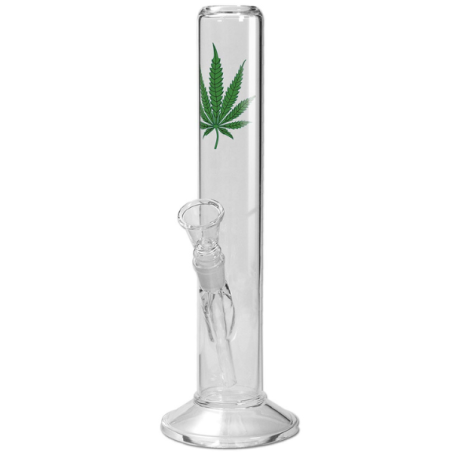 Glas Bong Breit Cannabis 40cm