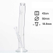 Glas Bong Cannabis Leaf Clear 42cm