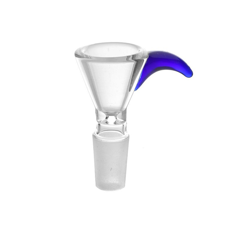 Glas Hoved Bong 14,5mm Blåt Buet Glas Hoved Bong 14,5mm Blåt Buet