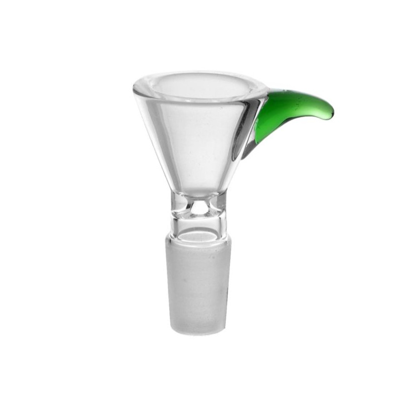 Glas Hoved Bong 14,5mm Grøn Buet Glas Hoved Bong 14,5mm Grøn Buet
