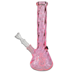Glas Bong Twist Pink 35 cm