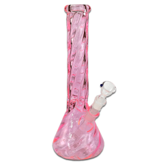 Glas Bong Twist Pink 35 cm