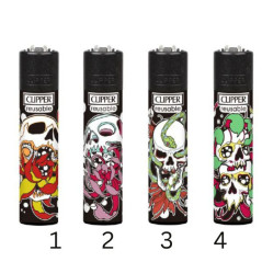 Clipper Lighter Skulls N Flowers