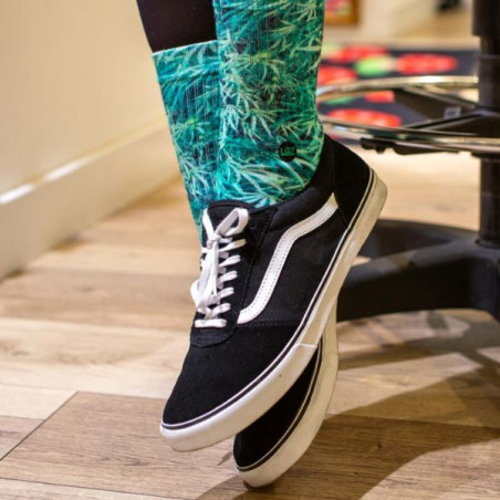 LGZ Crew Sokker Cannabis Leaf Grøn