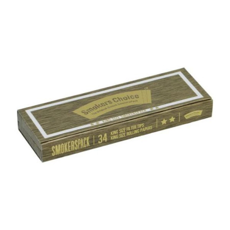 Smokers Choice Smokerspack Gold King Size Slim jointpapir med filter tips fra Headshop Danmark