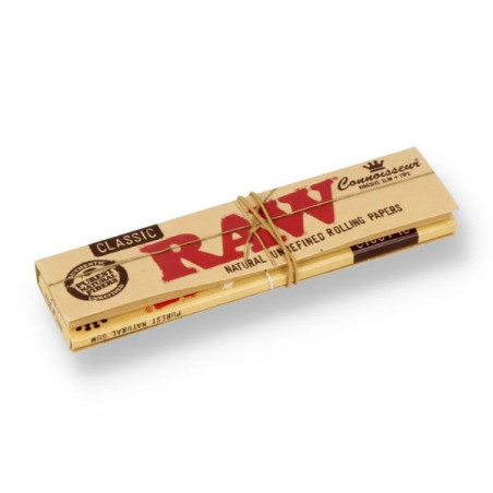 RAW Classic Connoisseur King Size Slim jointpapir med filter tips fra Headshop Danmark