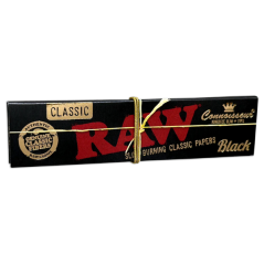 RAW Black Connoisseur King Size Slim jointpapir med 32 blade og 32 filter tips fra Headshop Danmark