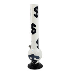 Akryl Bong 40 cm Hvid med Dollar Design
