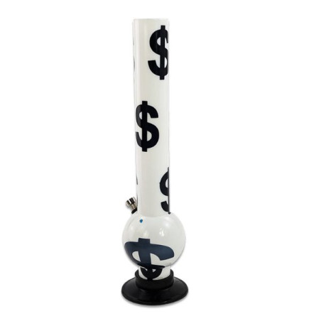 Akryl Bong 40 cm Hvid med Dollar Design