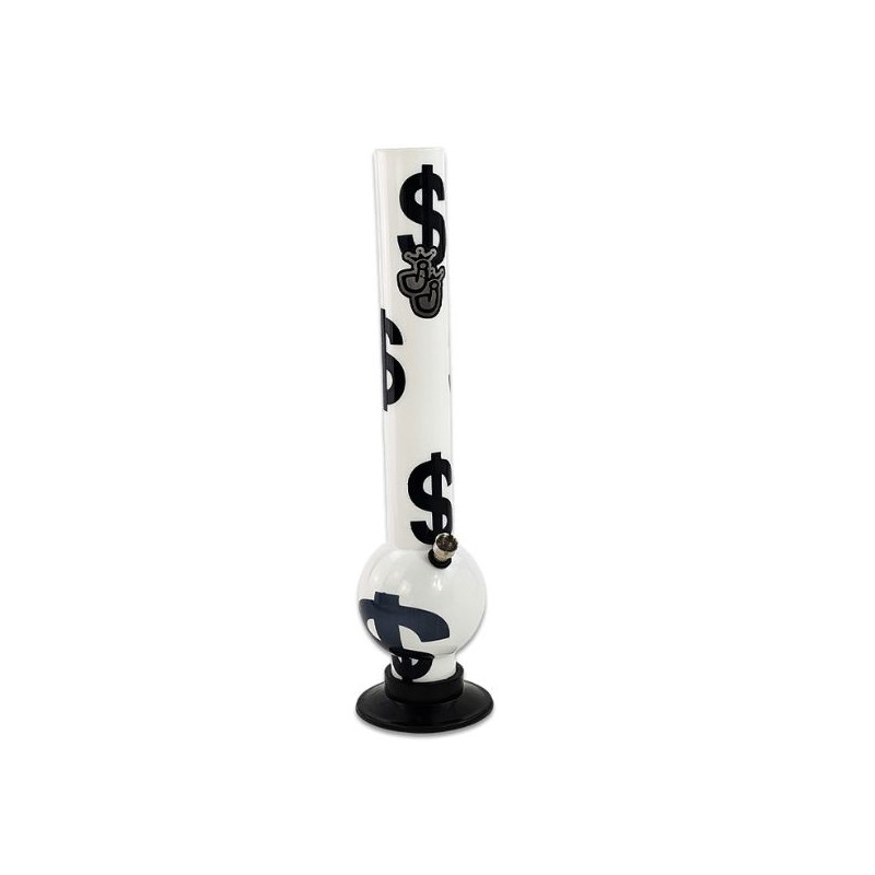 Akryl Bong 40 cm Hvid med Dollar Design