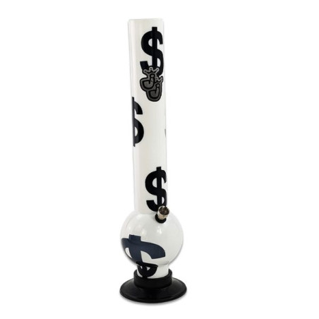Akryl Bong 40 cm Hvid med Dollar Design