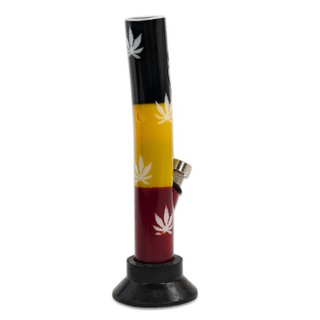 Akryl Bong JJ 20 cm Rasta Leaf Design