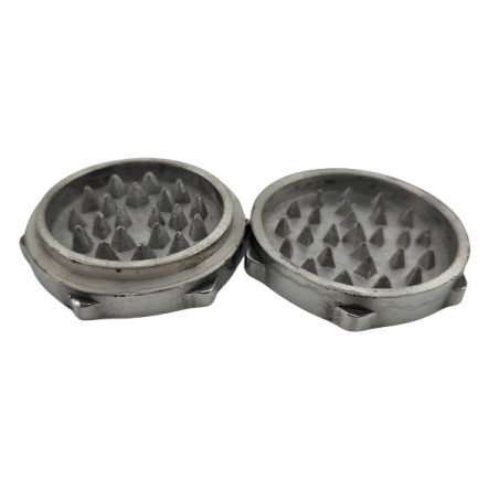 Metal Grinder 2 Delt 55 mm Klassisk Sølv