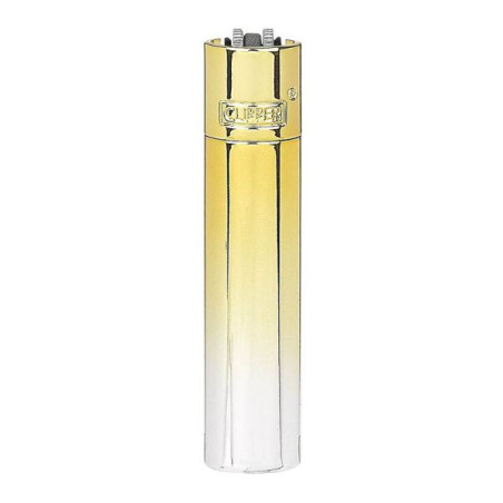 Clipper Gradient Elegance genopfyldelig lighter i guld og hvid