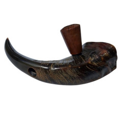 Bøffelhorn Tjubang Bruyererod Hoved 25 cm