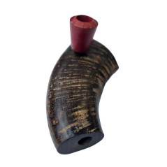 Bøffelhorn Tjubang Bruyererod Hoved 18,5 cm