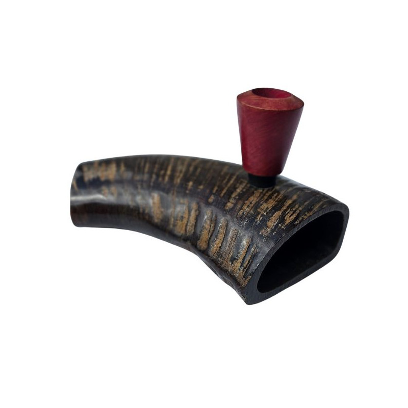 Bøffelhorn Tjubang Bruyererod Hoved 18,5 cm Bøffelhorn Tjubang Bruyererod Hoved 18,5 cm