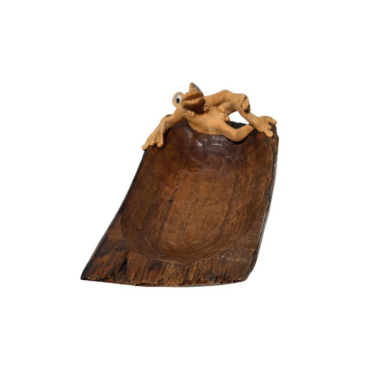 Træ Mixerbakke/Skål med Frøfigur 4 Træ Mixerbakke/Skål med Frøfigur 4
