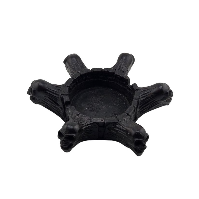 Skull Askebæger Sort Polyresin 14 cm