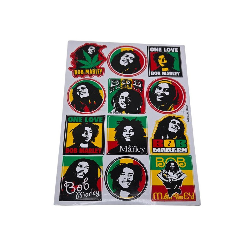 Bob Marley Klistermærker – 12 stk. – Forskellige Motiver