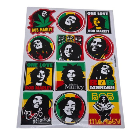 Bob Marley Klistermærker – 12 stk. – Forskellige Motiver