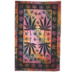 Cannabis Sengetæppe Multi Leaf – 215 × 240 cm