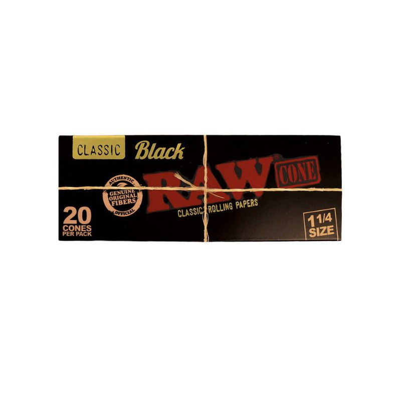 RAW Black Classic Cones 1¼ – 20 stk. RAW Black Classic Cones 1¼ – 20 stk.