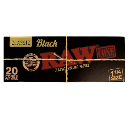 RAW Black Classic Cones 1¼ – 20 stk.