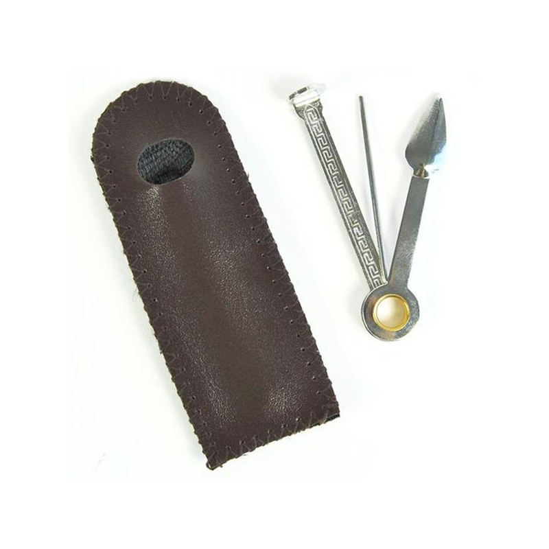 Pibeværktøj i Metal med Brunt Etui 8 cm