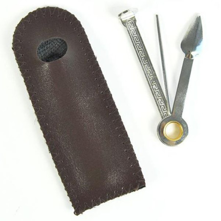 Pibeværktøj i Metal med Brunt Etui 8 cm