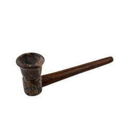 Træpibe med Stenhoved – 12 cm
