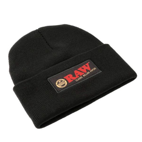 Sort RAW Beanie hue med skjult stash-lomme og lynlås