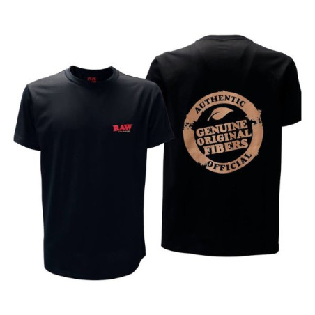 Sort RAW Genuine Original Fibers T-shirt med frontlogo og rygprint