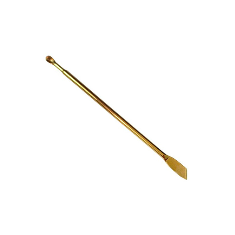 Doseringsske med Spatel Guldfarvet Rustfrit Stål 10cm