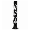 Akryl Bong 40 cm Sort med Hvide Cannabis
