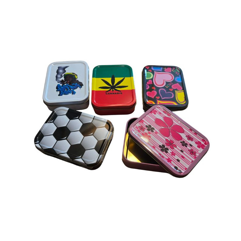 Tobaksæske i Metal Assorterede Motiver Tobaksæske i Metal Assorterede Motiver