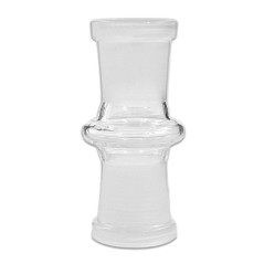 Klar glas bong adapter i borosilikatglas med 18,8 mm hun-kobling i begge ender