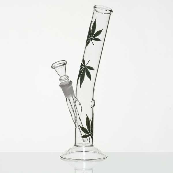 Glas Bong Cannabis 26cm