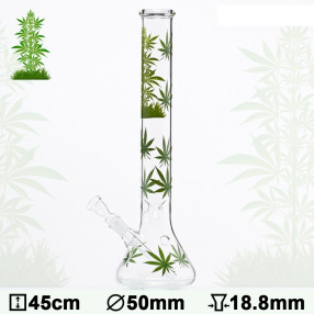 Glas Bong Cannabis 45cm