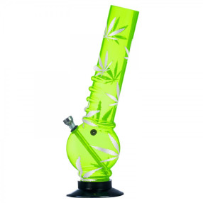 Akryl Bong Grøn Cannabis 32cm