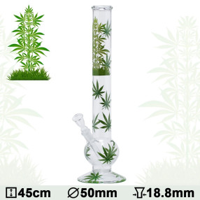 Glas Bong Leaf Cannabis 45cm