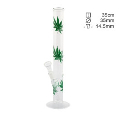Glas Bong Green Cannabis 35cm