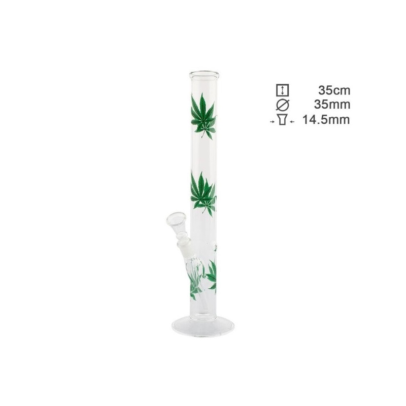 Glas Bong Green Cannabis 35cm