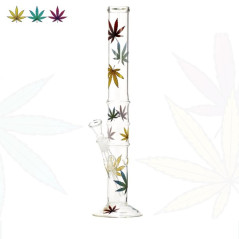 Glas Bong Cannabis Multi Leaf 40cm