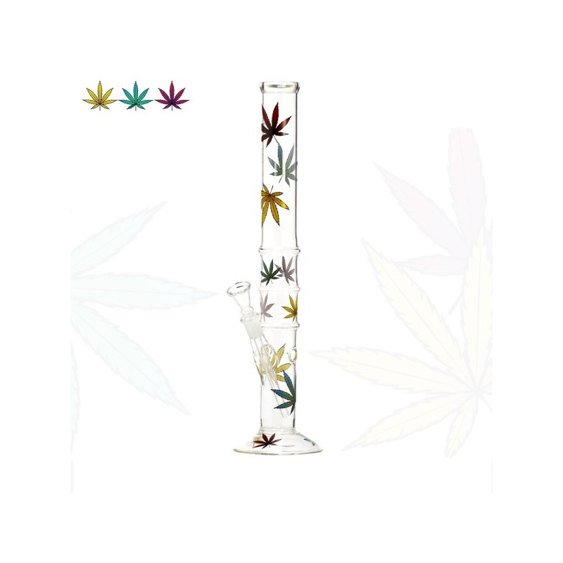 Glas Bong Cannabis Multi Leaf 40cm