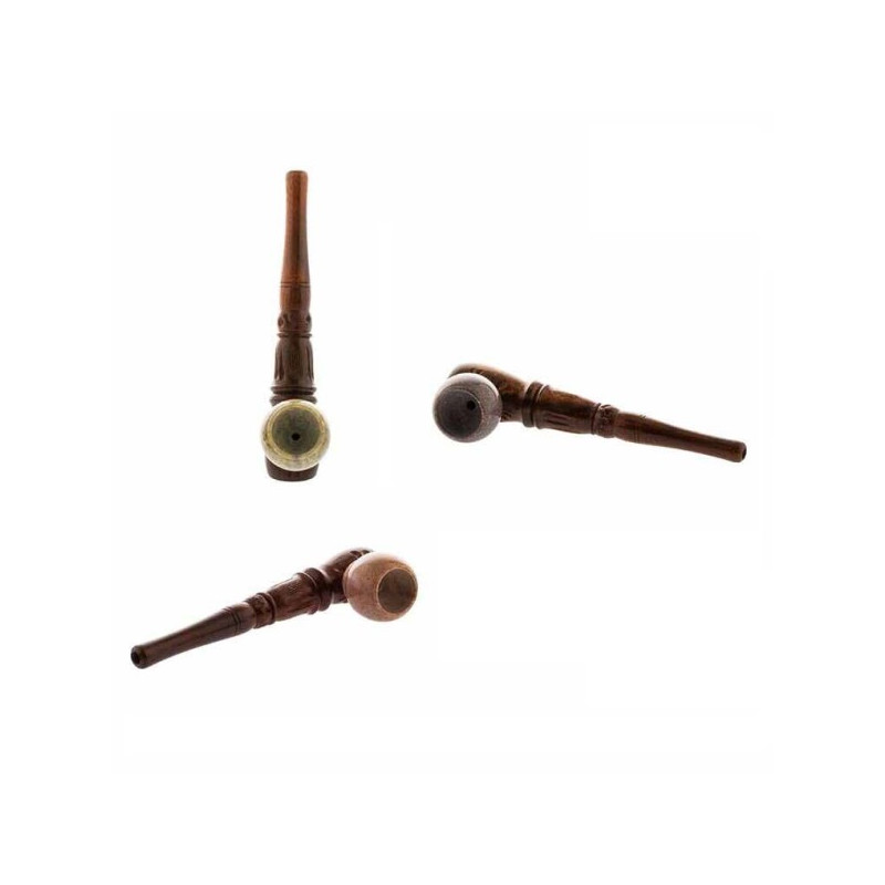 Træ Pibe Sten Hoved LA 13cm