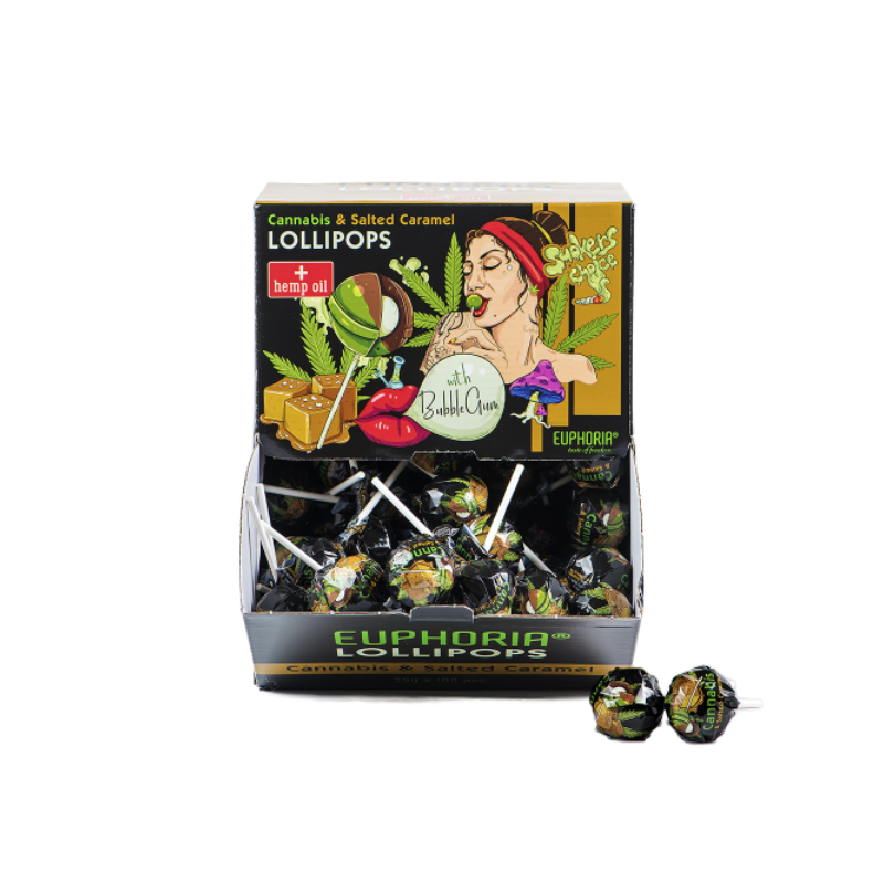 Salted Caramel Cannabis Lollipop Bubble Gum Salted Caramel Cannabis Lollipop Bubble Gum